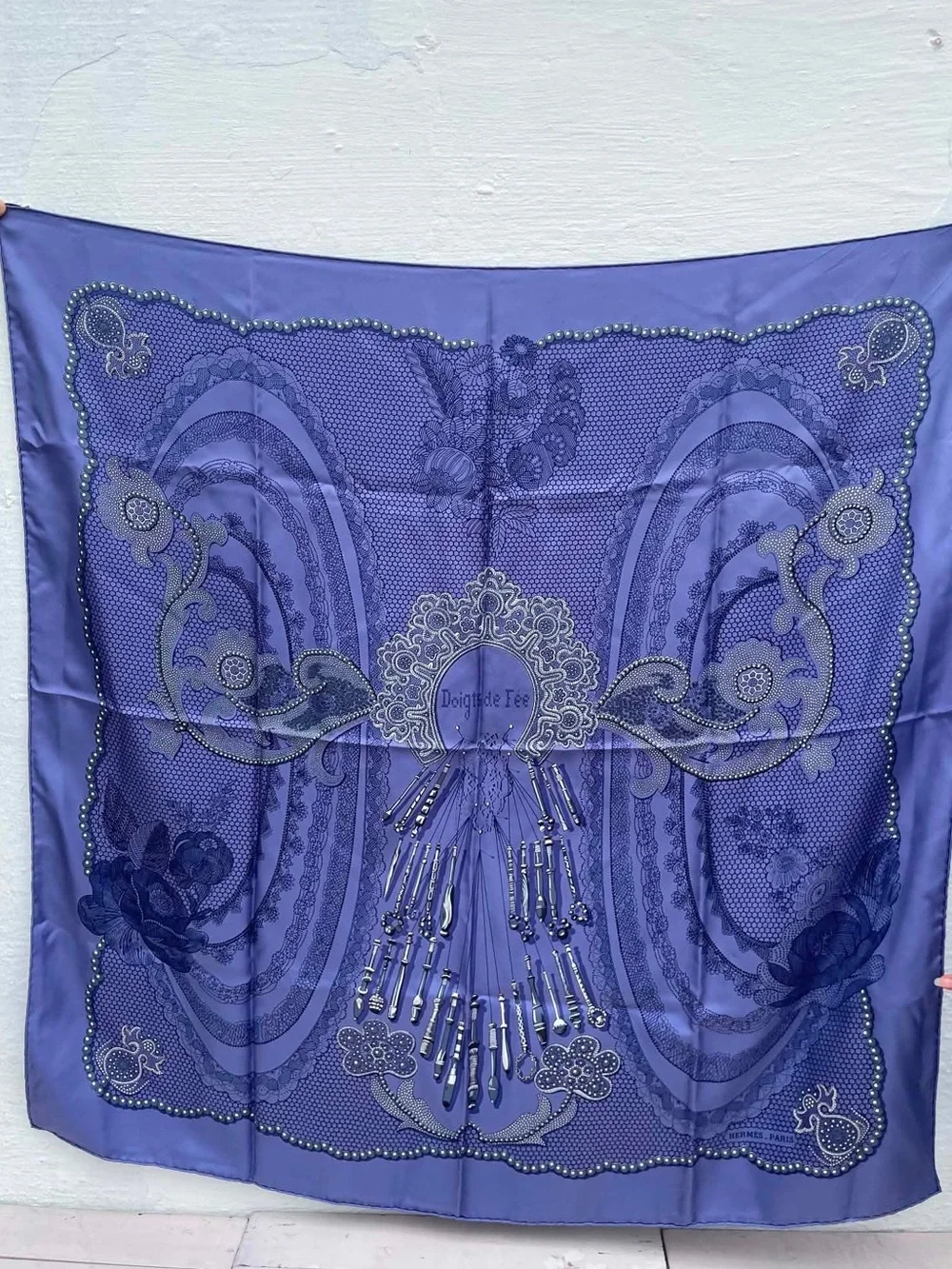 Hermes Lavender Floral Silk Scarf - Women Accessories